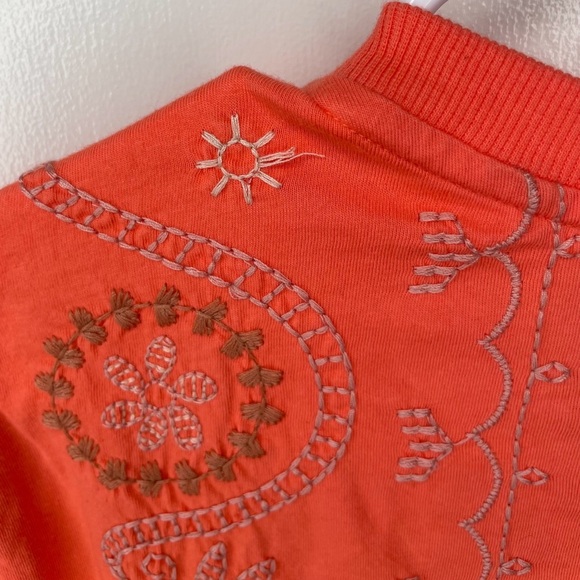 Johnny Was JWLA Faye Crew Neck Tee Size Small in Living Coral Boho Chic - Picture 9 of 12